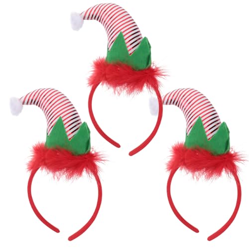 PACKOVE 3st Weihnachtsstirnband Weihnachtselfe Kopfbedeckung Elfen-stirnband Für Frauen Weihnachtselfen-stirnband Elfen-stirnband-masse Elfenhütte Stirnband Kind Partyhut Plastik Streifen von PACKOVE