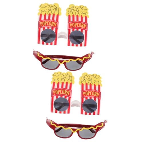 PACKOVE 4 Paare Popcorn-Gläser tropische Brillendekorationen Strandparty-Brille Hawaiianische Brille Sommerpartygeschenke für Kinder Brillen im hawaiianischen Stil tropische Dekorationen von PACKOVE