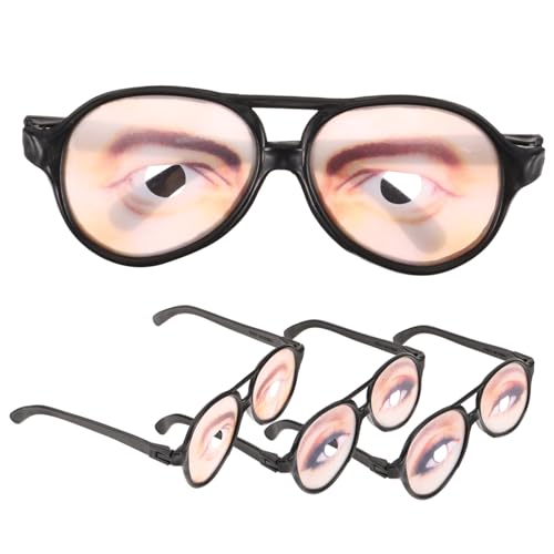 PACKOVE 4 leuchtbrillen fasching brille spaß spekles lustige Verkleidungsbrille Brille mit Augen Foto-Prop-Brille Kostüm Brille bilden Requisiten männlich Plastik von PACKOVE
