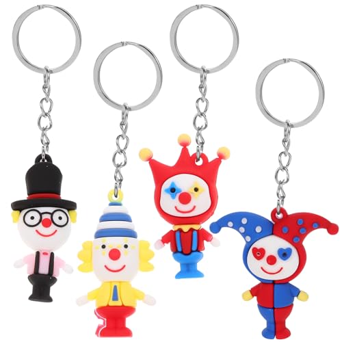 PACKOVE 4 Stück Clown-Schlüsselanhänger Mini-Zirkus-Clown-Figuren Schlüsselanhänger Puppe Rucksack Ornamente Taschenanhänger Anhänger Für Karneval Geburtstag Party von PACKOVE