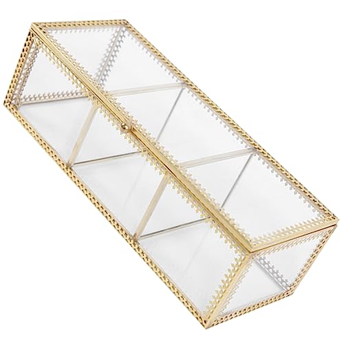 PACKOVE Kosmetik-organizer 5 Fächer Metallrahmen Glas Schmuckschatulle Schreibtisch-organizer Für Schminktisch von PACKOVE