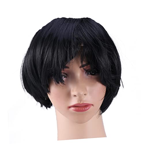 PACKOVE Mann Perücke Bald wig Monk wig Washable wig Performance wig P silk wig Happy atmosphere wig Bouncy wig K silk wig Fit well wig Cosplay-Kopfbedeckung Cosplay-Perücke Black von PACKOVE