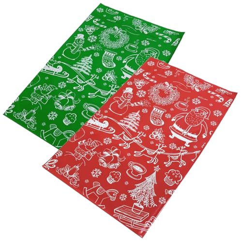 50 Stück gemischt (25 von je 38,1 x 45,7 cm) rot/grün Weihnachten Xmas Poly Postal Selbstklebende Taschen Starke Versandtaschen von PACKnSELL