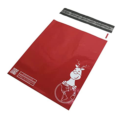 Versandtaschen mit Rentier-Motiv, Weihnachten, Poly-Versandtaschen, starke Versandtaschen, verschiedene Versandtaschen, 100 Stück von PACKnSELL