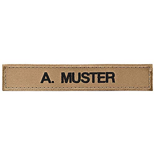 PACOTEX Namensschild bestickt mit eigenem Namen personalisiert Stickschild in vielen Größen und Farben mit Klett (150x25mm, beige sandfarben) von PACOTEX