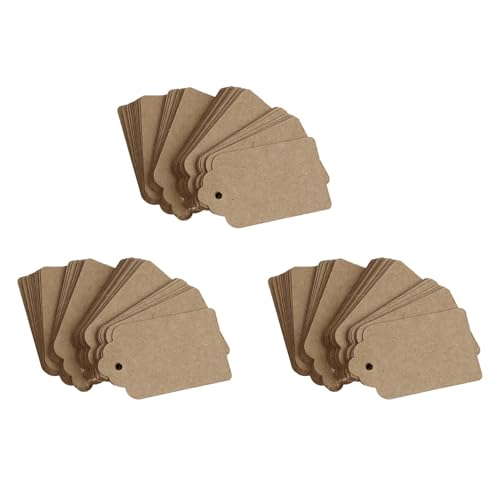 PAGJHRFJG Pack 150 Rustikale 40mmx70mm Ueberbackene Kraftpapier Karte, Leeres Braunes Etikett, Hochzeitsbevorzugung, Geschenkanhaenger, DIY Etikett, Kofferanhaenger,Preisschild - Klein (150) von PAGJHRFJG