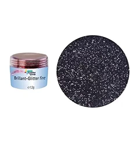 Glitzerstreu zum Basteln Brillant Glitterfein, 10 g, Schwarz von PAINT IT EASY