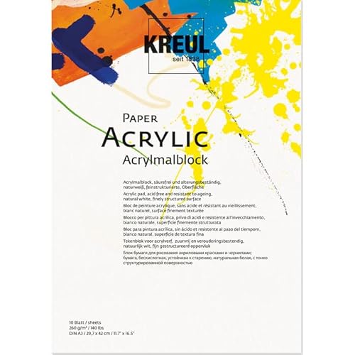 NEU Acrylmalblock Paper Acrylic, DIN A3, 260g/qm, 10 Blatt von PAINT IT EASY