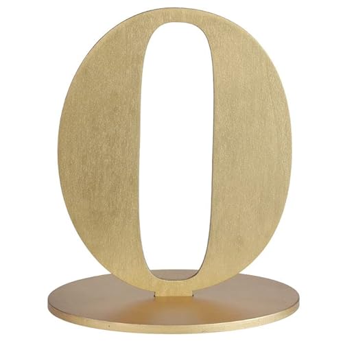 NEU Aufsteller Zahl 0 aus Holz, mit Halterung, gold, ca. 16 cm von PAINT IT EASY