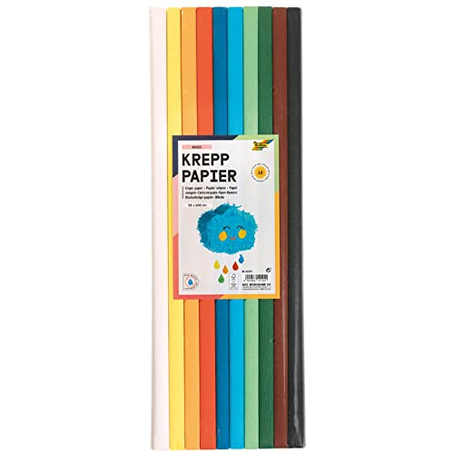 NEU Bastel-Krepppapier-Set Basic, 10 Rollen sortiert, 50x200cm von PAINT IT EASY