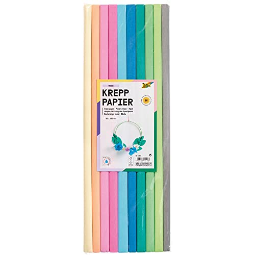 NEU Bastel-Krepppapier-Set Trend Pastell, 10 Rollen sortiert, 50x200cm von PAINT IT EASY