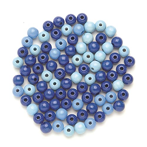 NEU Create it Easy Holzperlen-Mix, 12 mm, 28 Stück, blau von PAINT IT EASY