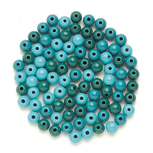 NEU Create it Easy Holzperlen-Mix, 12 mm, 28 Stück, türkis von PAINT IT EASY