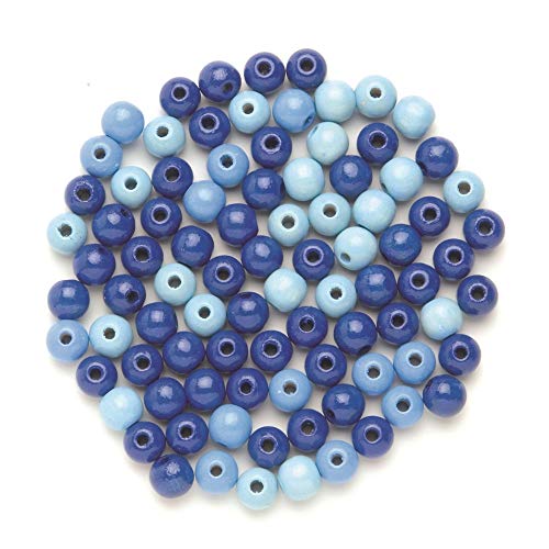 NEU Create it Easy Holzperlen-Mix, 6 mm, 118 Stück, blau von PAINT IT EASY