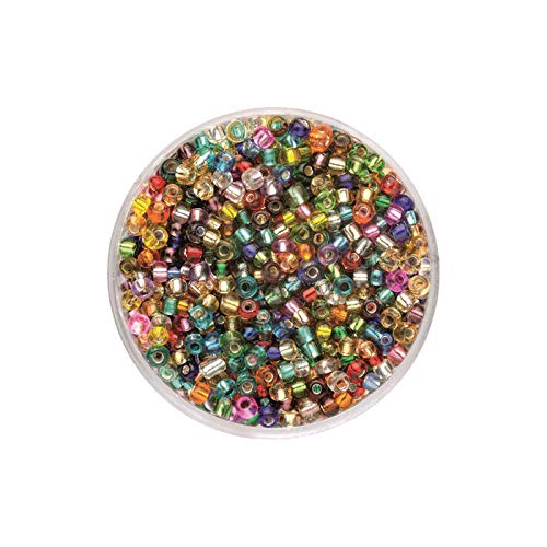 NEU Create it Easy Rocailles Indianerperlen + Stifte-Mix 2,6 mm, 17g, silbereinzug bunt von PAINT IT EASY