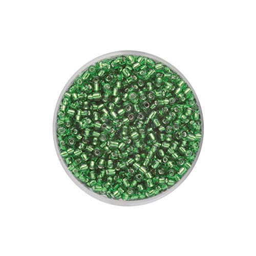 NEU Create it Easy Rocailles Indianerperlen 2,6 mm, 17g, Silbereinzug grün von PAINT IT EASY