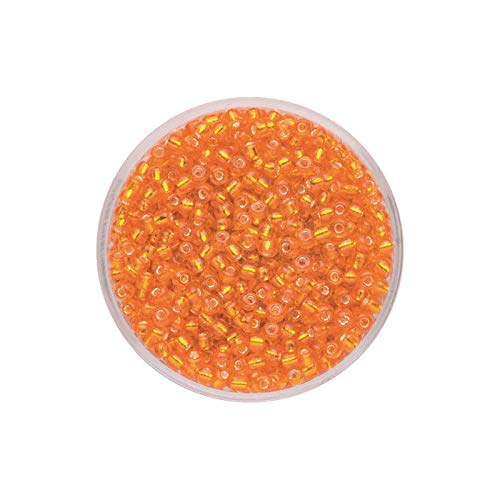 NEU Create it Easy Rocailles Indianerperlen 2,6 mm, 17g, Silbereinzug orange von PAINT IT EASY