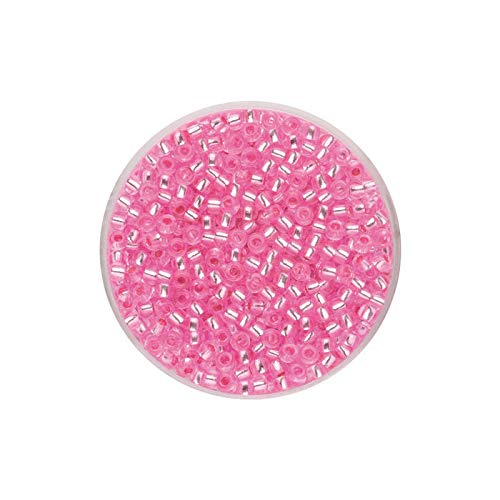 NEU Create it Easy Rocailles Indianerperlen 2,6 mm, 17g, Silbereinzug rosa von PAINT IT EASY