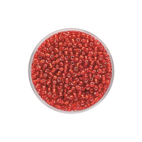 NEU Create it Easy Rocailles Indianerperlen 2,6 mm, 17g, Silbereinzug rot von PAINT IT EASY