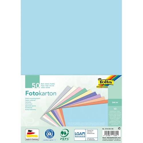 NEU Fotokarton Pastell-Sortierung, DIN A4, 50 Blatt, 10 Farben sortiert von PAINT IT EASY