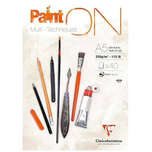 NEU PAINT IT EASY Malblock/Zeichenblock Multitechnik A3, mit leichter Körnung, geleimt 250g/qm, 40 Blatt, extraweiß von PAINT IT EASY