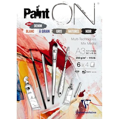 NEU PAINT IT EASY Zeichenblock A3, 250g/qm, 24 Blatt, 6 Farben sortiert von PAINT IT EASY