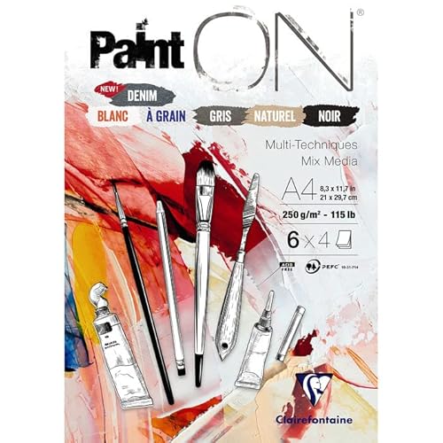 NEU PAINT IT EASY Zeichenblock A4, 250g/qm, 24 Blatt, 6 Farben sortiert von PAINT IT EASY