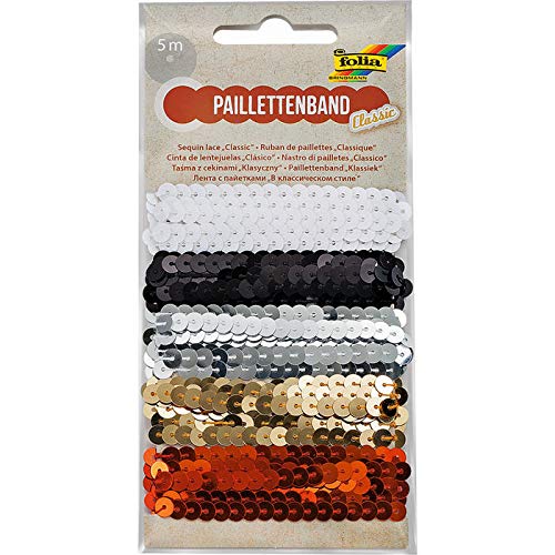 NEU Paillettenband CLASSIC, 5 m, 5-farbig sortiert à 1 m von PAINT IT EASY