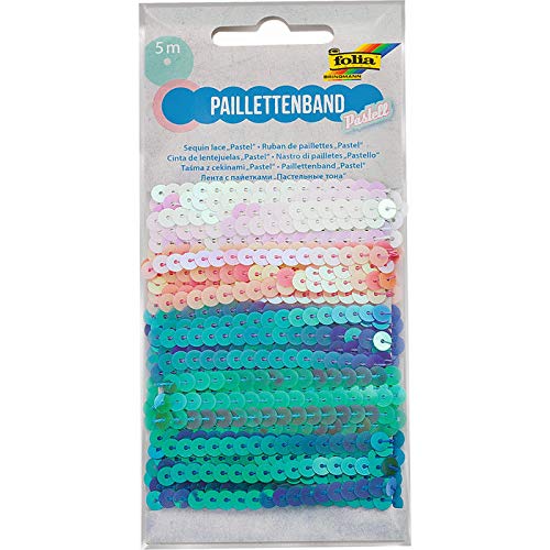 NEU Paillettenband PASTELL, 5 m, 5-farbig sortiert à 1 m von PAINT IT EASY