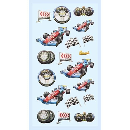 NEU SOFTY 3-D Sticker/Aufkleber, Rennwagen, 1 Bogen von PAINT IT EASY