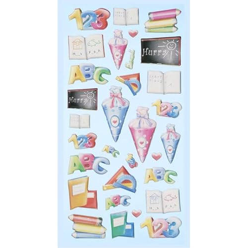 NEU SOFTY 3-D Sticker/Aufkleber, Schule/Einschulung II, 1 Bogen von PAINT IT EASY