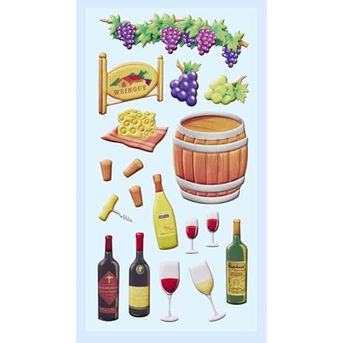 NEU SOFTY 3-D Sticker/Aufkleber, Wein-Fest, 1 Bogen von PAINT IT EASY