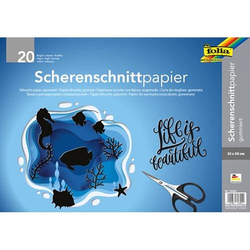 NEU Scherenschnittpapier/Silhouettenpapier, gummiert, 35 x 50 cm, 20 Bogen von PAINT IT EASY