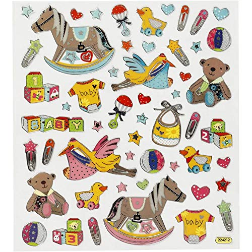 NEU Stickerbogen, selbstklebend, 15x16,5cm, Motiv: Babymotive von PAINT IT EASY