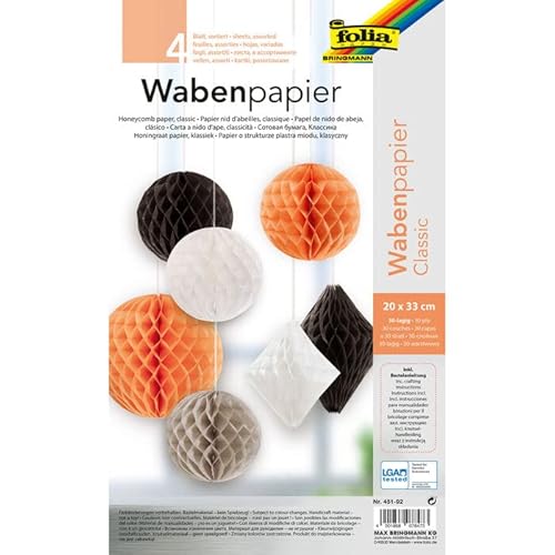 NEU Wabenpapier HoneyComb Sortierung Classic, 20 x 33 cm, 4 Bogen sortiert von PAINT IT EASY