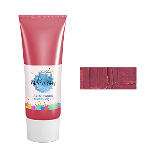 PAINT IT EASY Acrylfarbe für Schule, Hobby & Kunst, 200ml, Primärmagenta von PAINT IT EASY