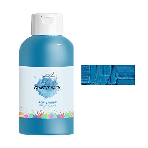 PAINT IT EASY Acrylfarbe für Schule, Hobby & Kunst, 750ml, Primärzyan von PAINT IT EASY