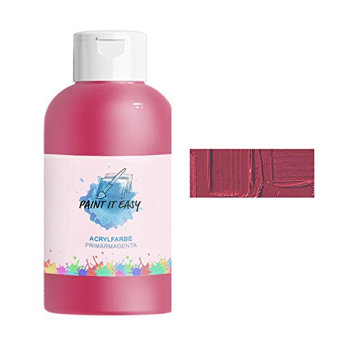 PAINT IT EASY Acrylfarbe für Schule, Hobby & Kunst 750ml, Primärmagenta von PAINT IT EASY