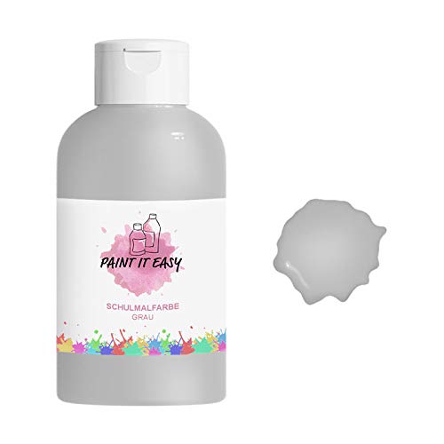 PAINT IT EASY Bastel- und Schulmalfarbe, 1000 ml, Grau von PAINT IT EASY