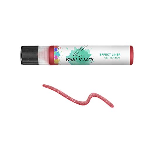 PAINT IT EASY Glitter-Liner, 28ml, Rot von PAINT IT EASY