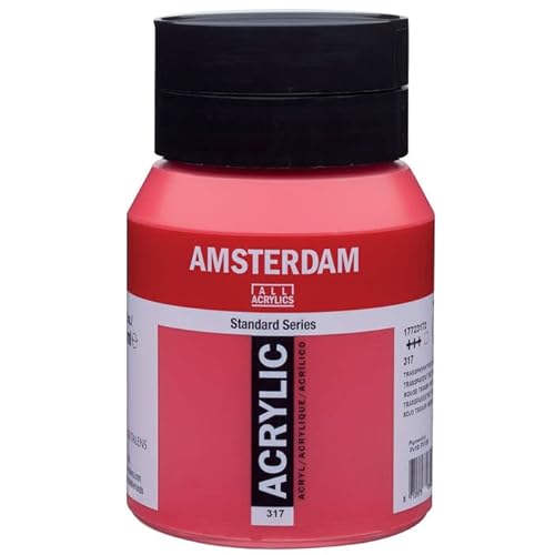 PAINT IT EASY NEU Amsterdam Acrylfarbe 500ml, Transparentrot mittel von PAINT IT EASY