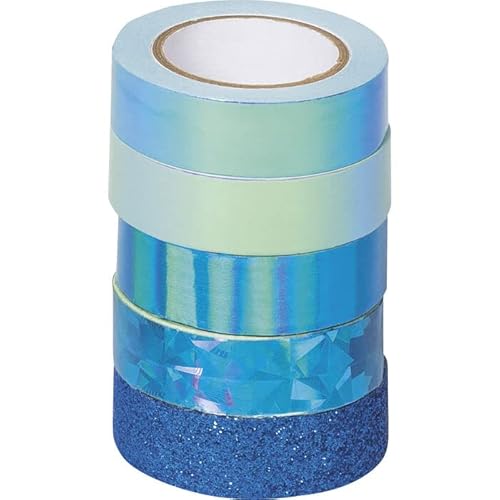 PAINT IT EASY NEU Deko Tape/Klebeband, 5 Rollen, Effekt Mix Basic Blau von PAINT IT EASY