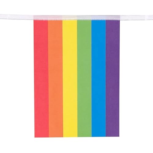 PAINT IT EASY NEU Fahnenkette Regenbogen Pride aus Papier, 3m von PAINT IT EASY