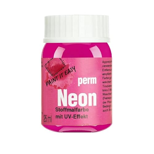 PAINT IT EASY NEU Neon-Farben/Stoffmalfarben, 25ml, Neon-Pink von PAINT IT EASY