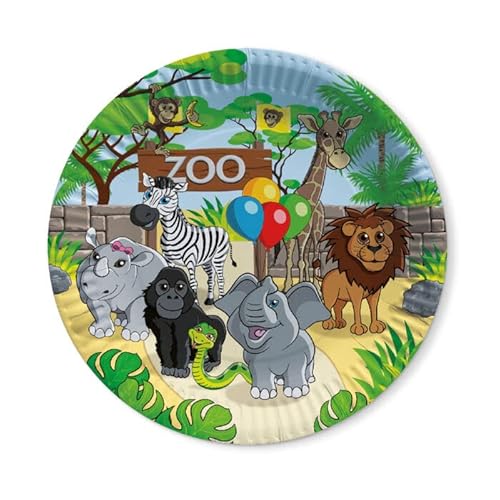 PAINT IT EASY NEU Pappteller Zoo, 8 Stück, Ø 23 cm von PAINT IT EASY