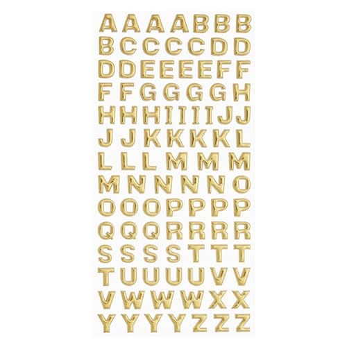 PAINT IT EASY NEU Softy 3-D Sticker/Aufkleber, Großbuchstaben/Alphabet, Gold, 1 Bogen von PAINT IT EASY