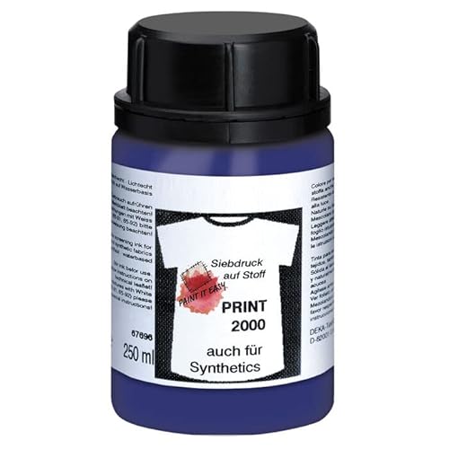 PAINT IT EASY NEU Siebdruckfarbe DEKAPRINT 2000, 250 ml, Dunkelblau von PAINT IT EASY