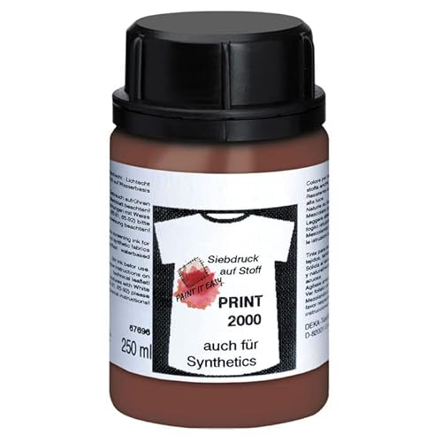 PAINT IT EASY NEU Siebdruckfarbe DEKAPRINT 2000, 250 ml, Dunkelbraun von PAINT IT EASY