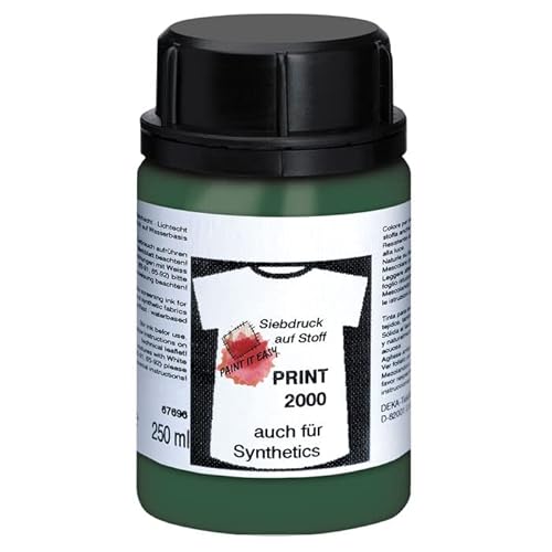 PAINT IT EASY NEU Siebdruckfarbe DEKAPRINT 2000, 250 ml, Dunkelgrün von PAINT IT EASY