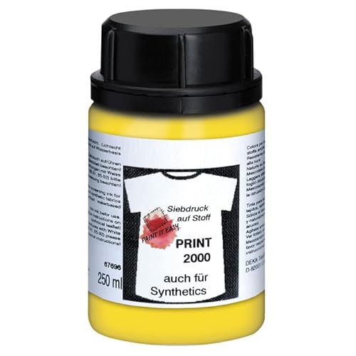 PAINT IT EASY NEU Siebdruckfarbe DEKAPRINT 2000, 250 ml, Goldgelb von PAINT IT EASY